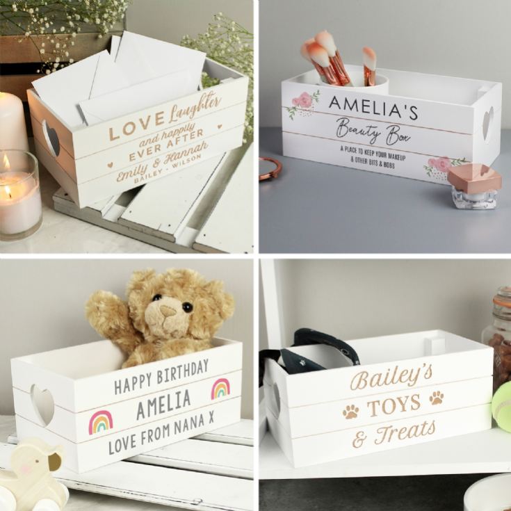 Personalised White Wooden Crates product image