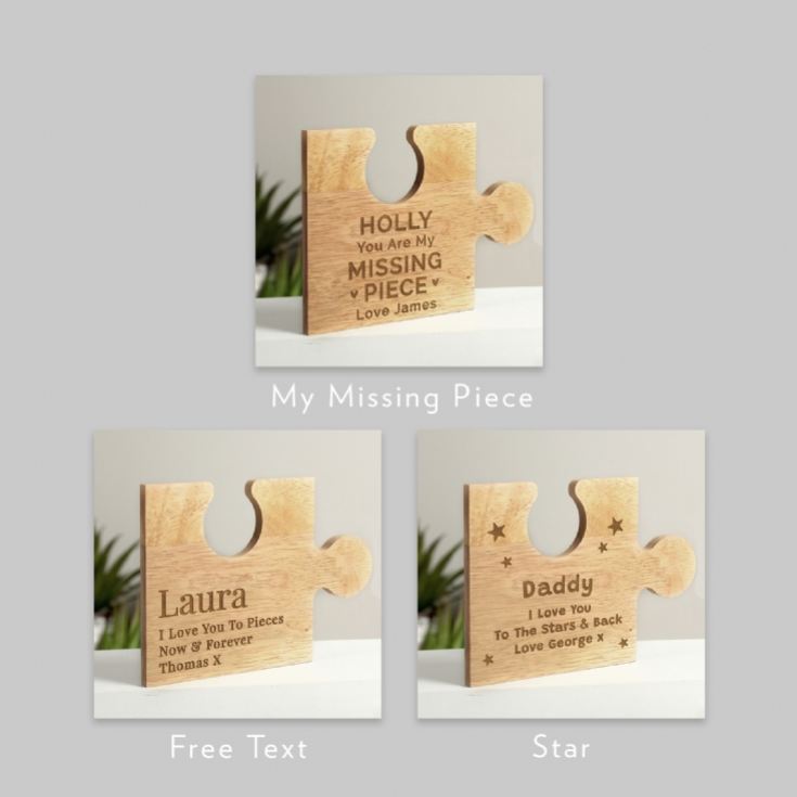 Personalised Jigsaw Piece Wooden Drink Coasters product image