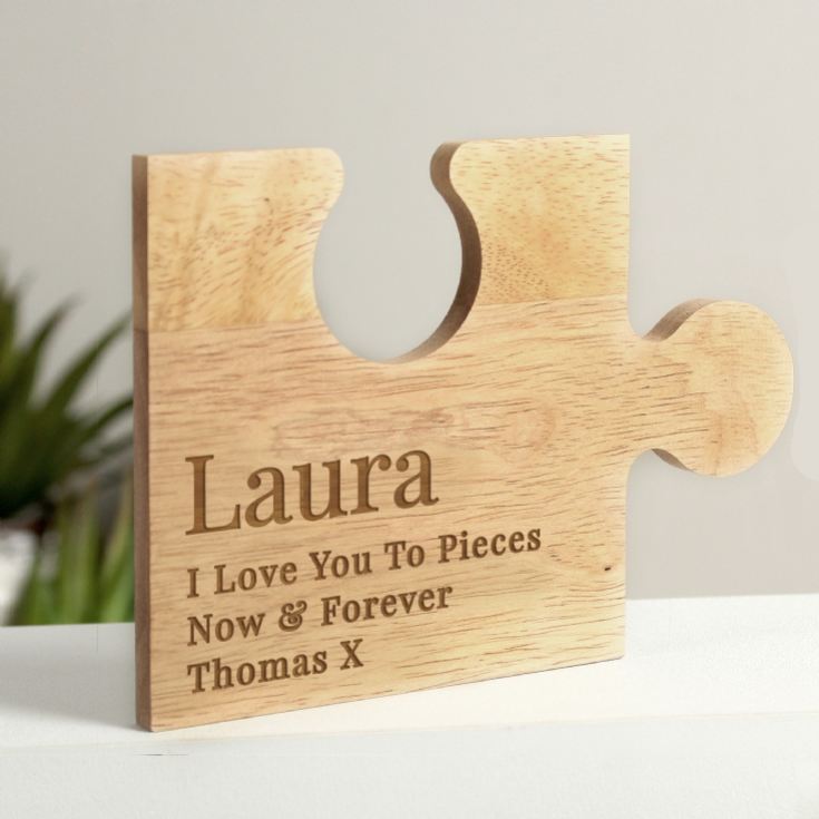 Personalised Jigsaw Piece Wooden Drink Coasters product image