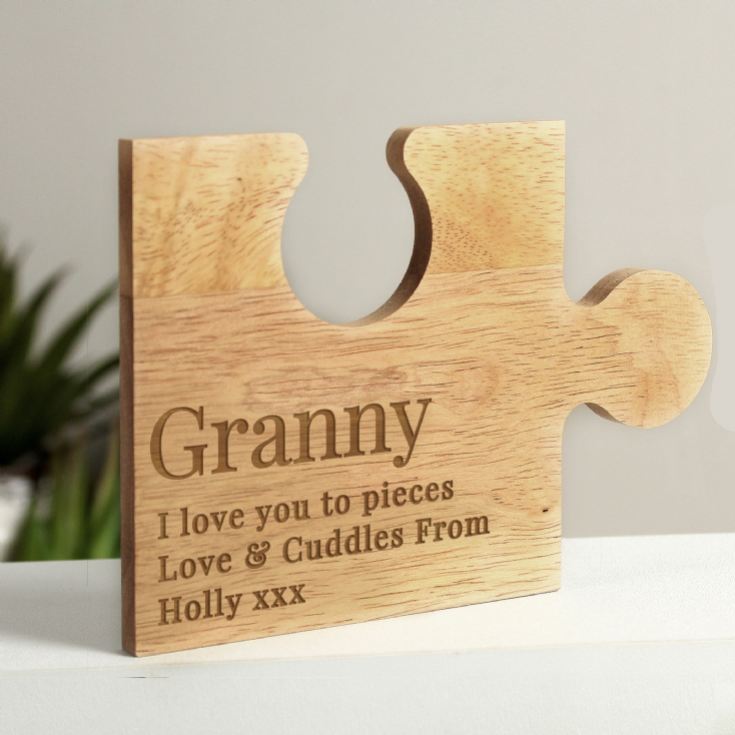 Personalised Jigsaw Piece Wooden Drink Coasters product image
