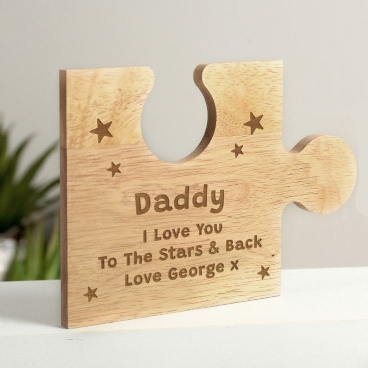 Personalised Jigsaw Piece Wooden Drink Coasters product image