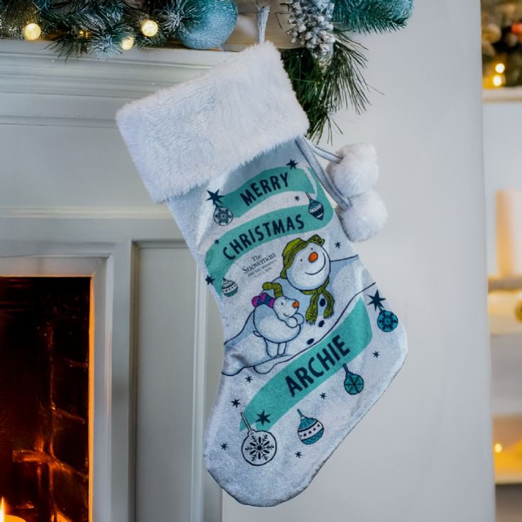 Personalised The Snowman and the Snowdog Luxury Christmas Stocking product image