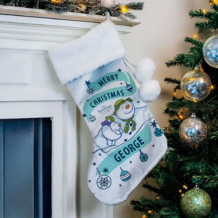 Personalised The Snowman and the Snowdog Luxury Christmas Stocking product image