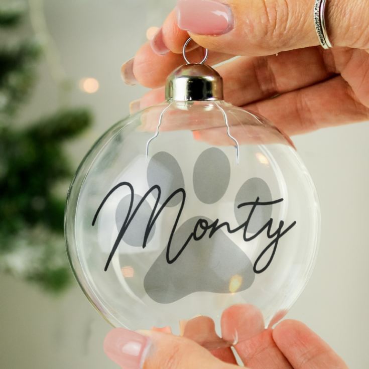 Personalised Pet Glass Christmas Bauble product image