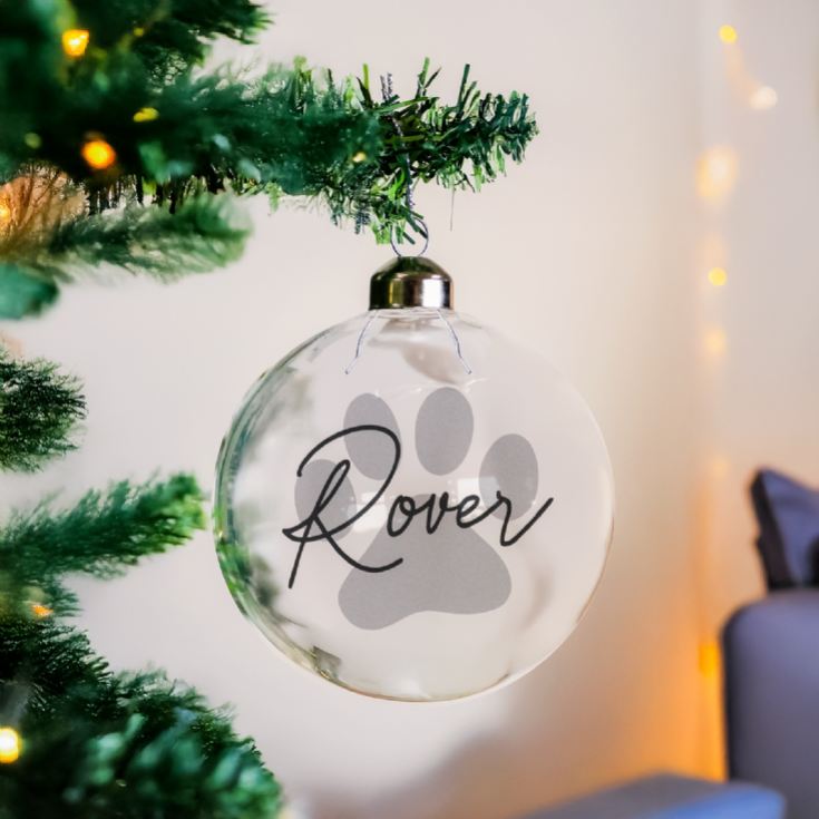 Personalised Pet Glass Christmas Bauble product image