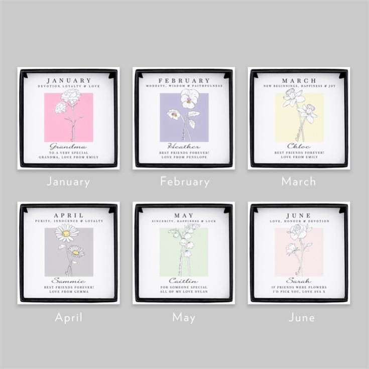 Personalised Birth Flower Boxed Necklaces product image