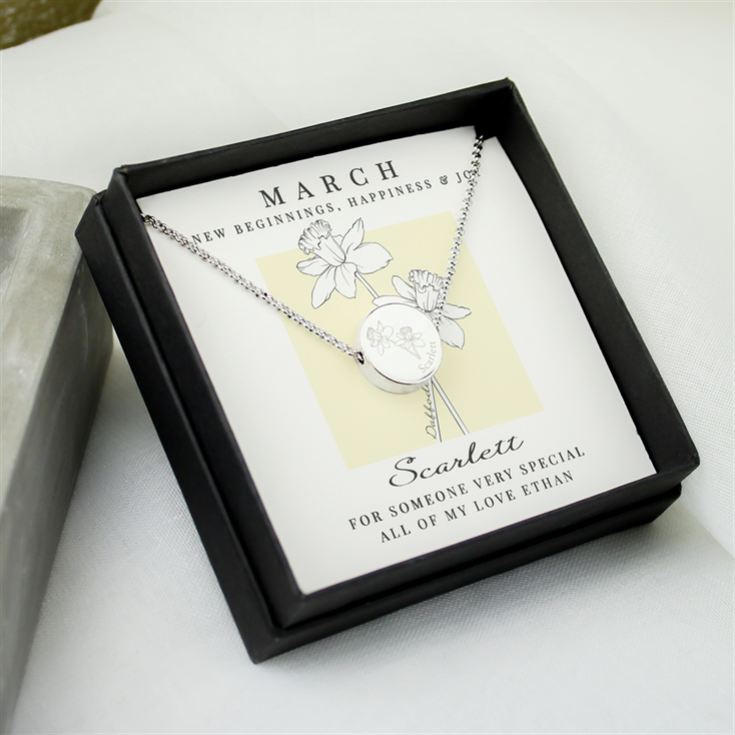 Personalised Birth Flower Boxed Necklaces product image