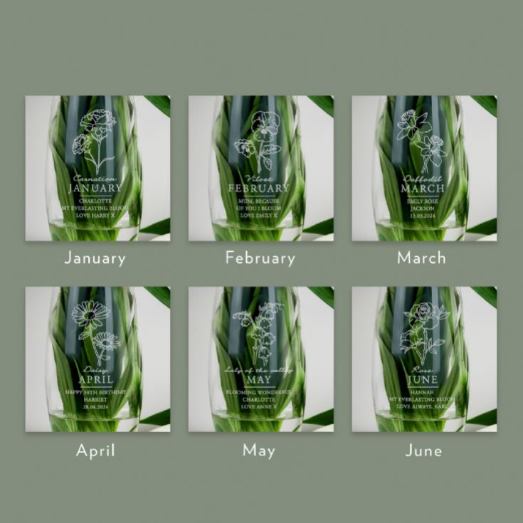 Personalised Birth Flower Bullet Vases product image