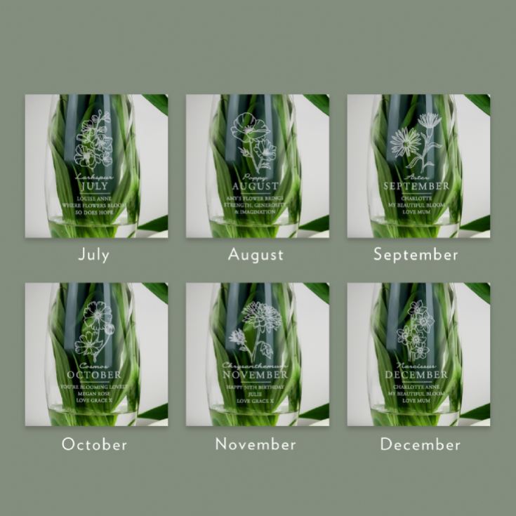 Personalised Birth Flower Bullet Vases product image