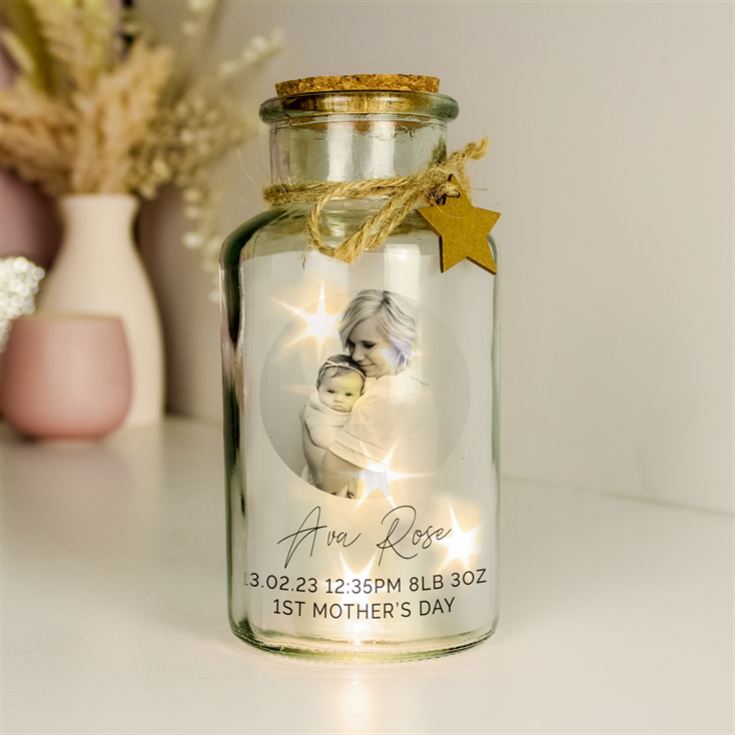 Personalised Photo Upload LED Glass Jar product image