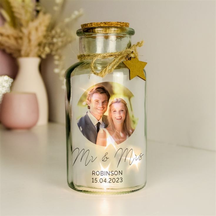 Personalised Photo Upload LED Glass Jar product image