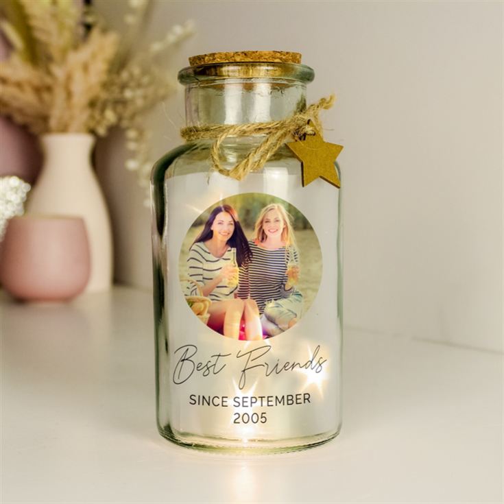 Personalised Photo Upload LED Glass Jar product image