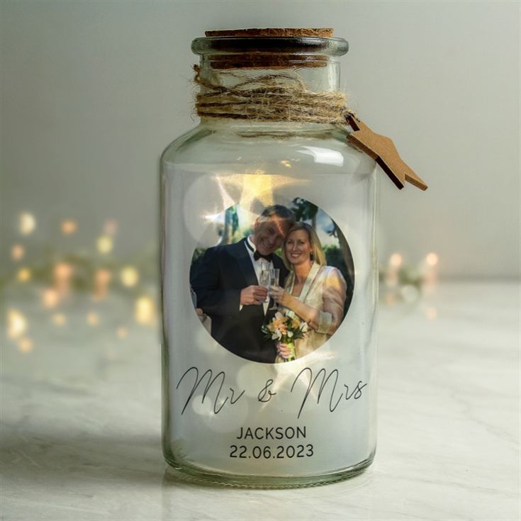 Personalised Photo Upload LED Glass Jar product image