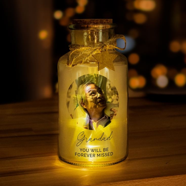 Personalised Photo Upload LED Glass Jar product image