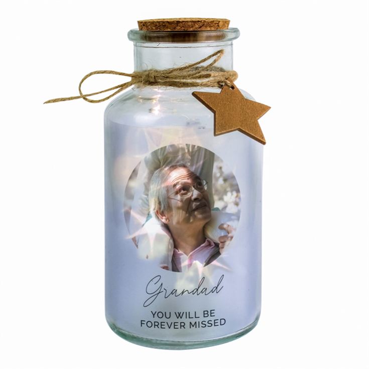 Personalised Photo Upload LED Glass Jar product image