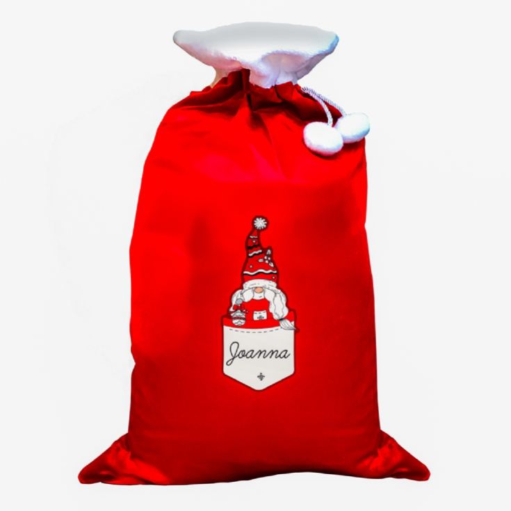 Personalised Gonk Family Red Christmas Sack - Female product image