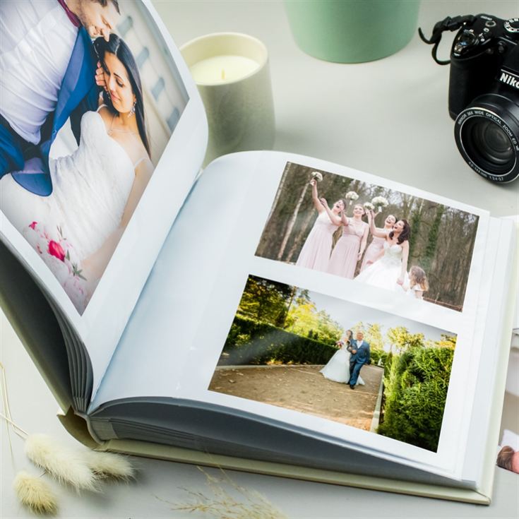 Personalised Gold Heart Couples Square Photo Album product image
