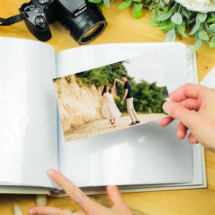 Personalised Gold Heart Couples Square Photo Album product image