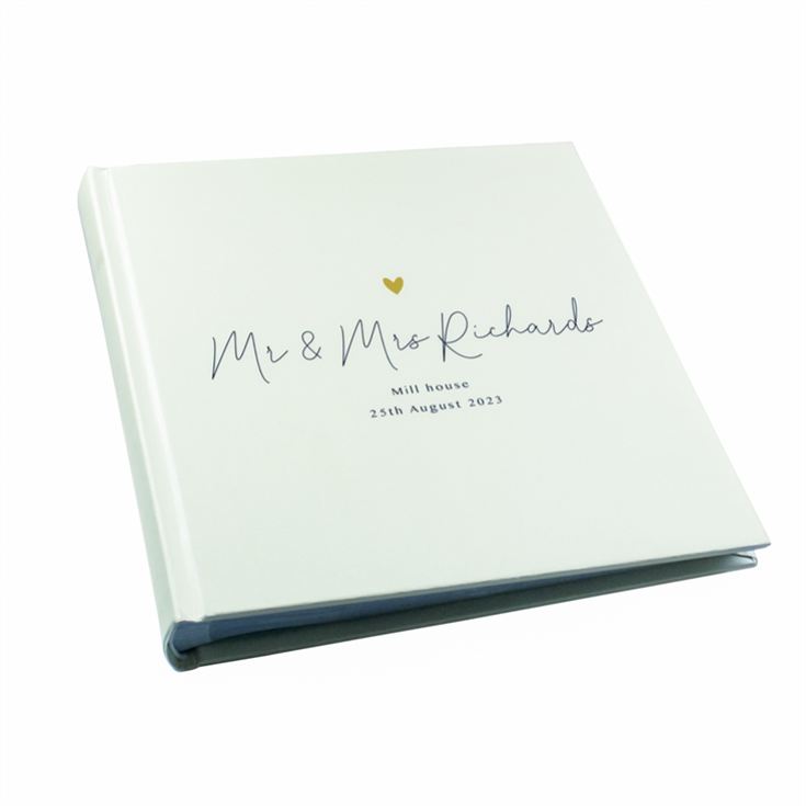 Personalised Gold Heart Couples Square Photo Album product image