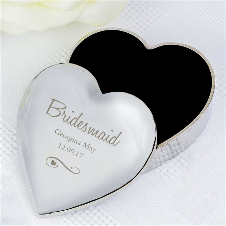 Personalised Any Message Swirls & Hearts Heart Trinket Box product image