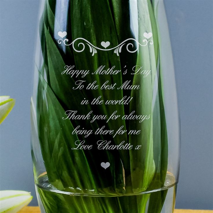 Personalised Hearts & Swirls Bullet Vase product image