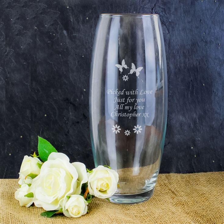 Personalised Butterflies and Flowers Bullet Vase product image