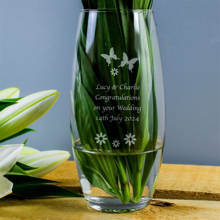 Personalised Butterflies and Flowers Bullet Vase product image