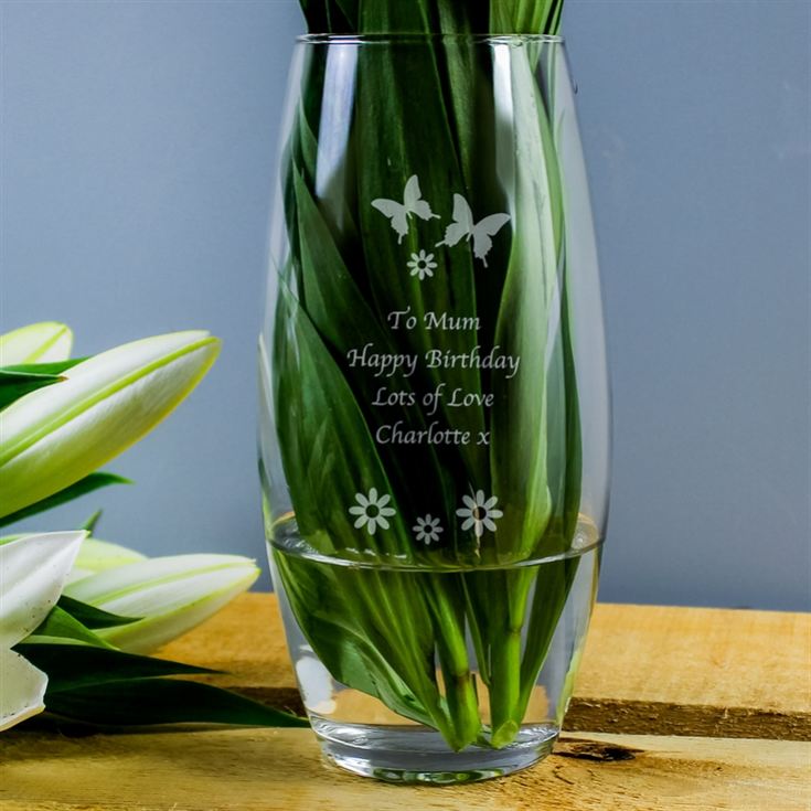Personalised Butterflies and Flowers Bullet Vase product image