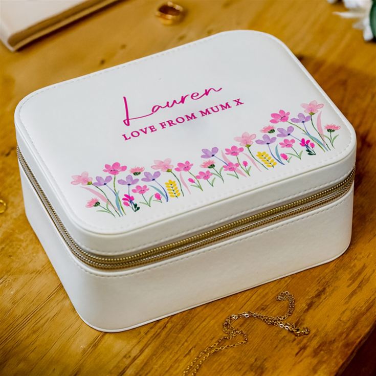 Personalised Floral Travel Jewellery Box product image