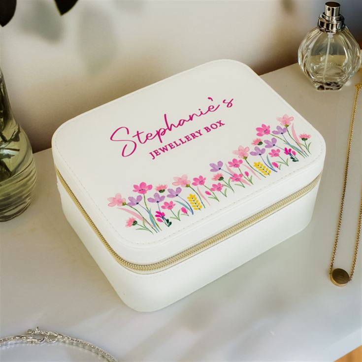 Personalised Floral Travel Jewellery Box product image