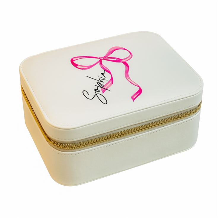 Personalised Bow Travel Jewellery Box product image
