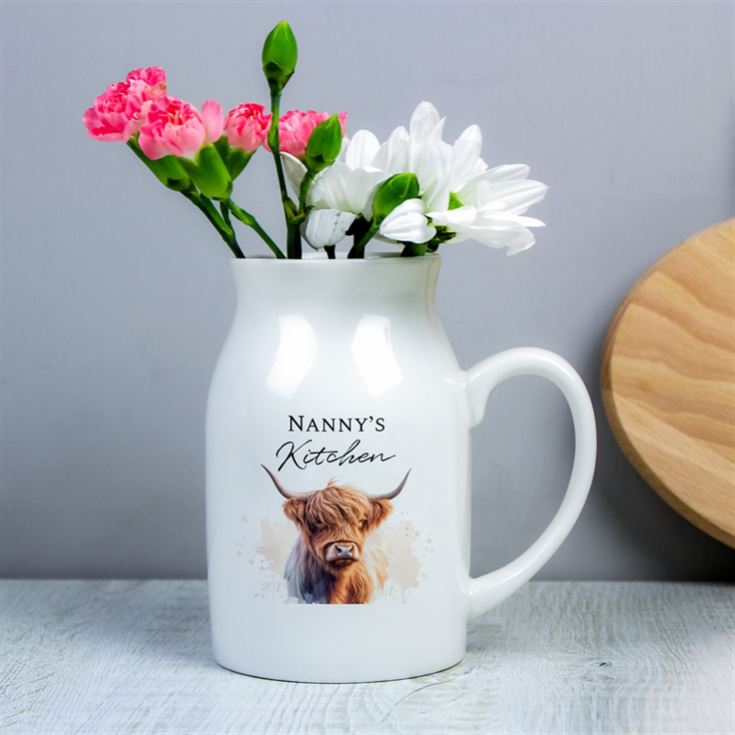 Personalised Highland Cow Flower Jug product image