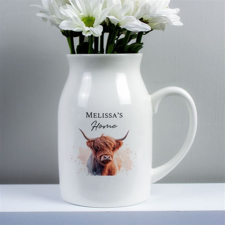Personalised Highland Cow Flower Jug product image