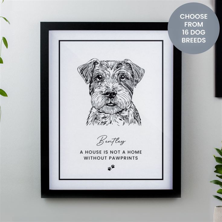 Personalised Dog Breed Black Framed Print product image