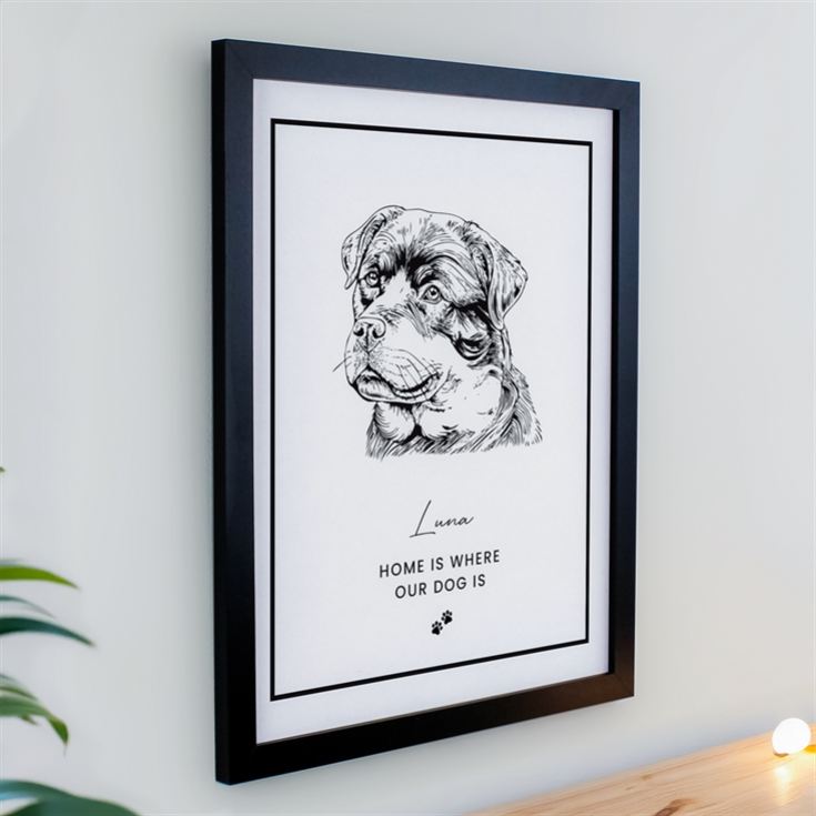Personalised Dog Breed Black Framed Print product image