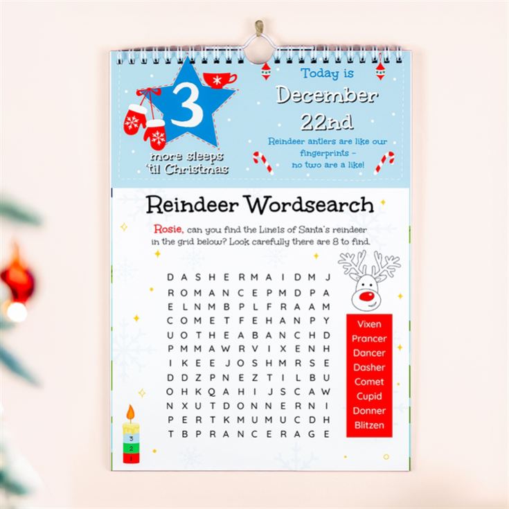 Personalised 24 Sleeps Christmas Activity Advent Calendar product image