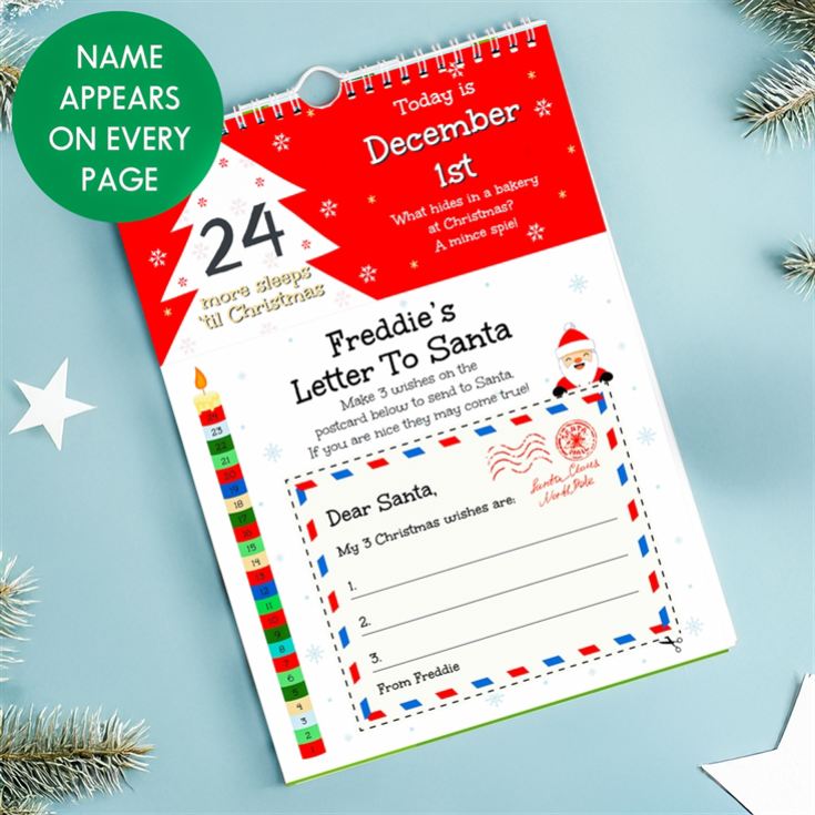 Personalised 24 Sleeps Christmas Activity Advent Calendar product image
