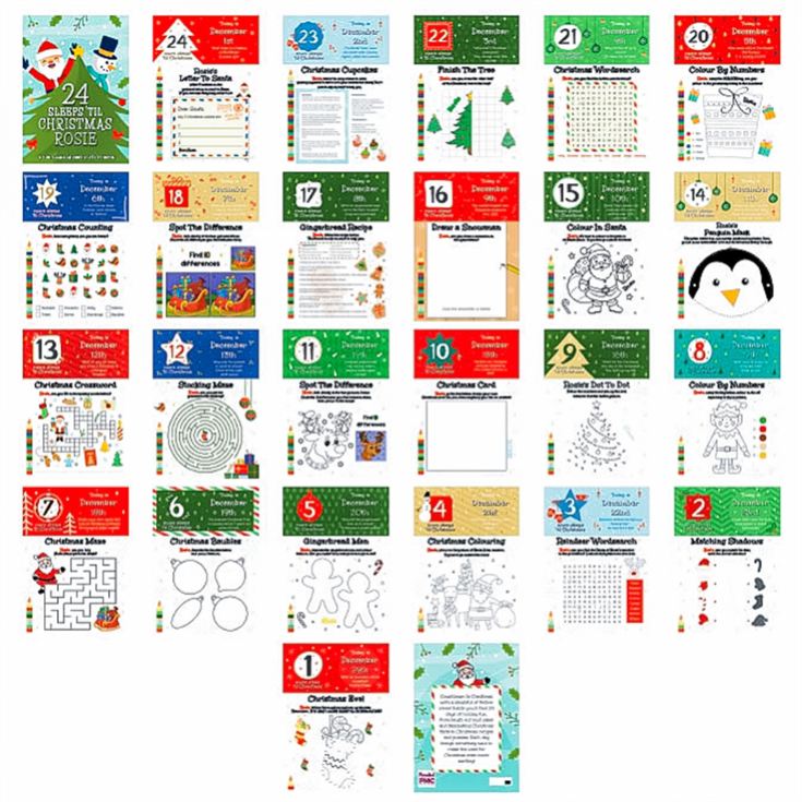 Personalised 24 Sleeps Christmas Activity Advent Calendar product image