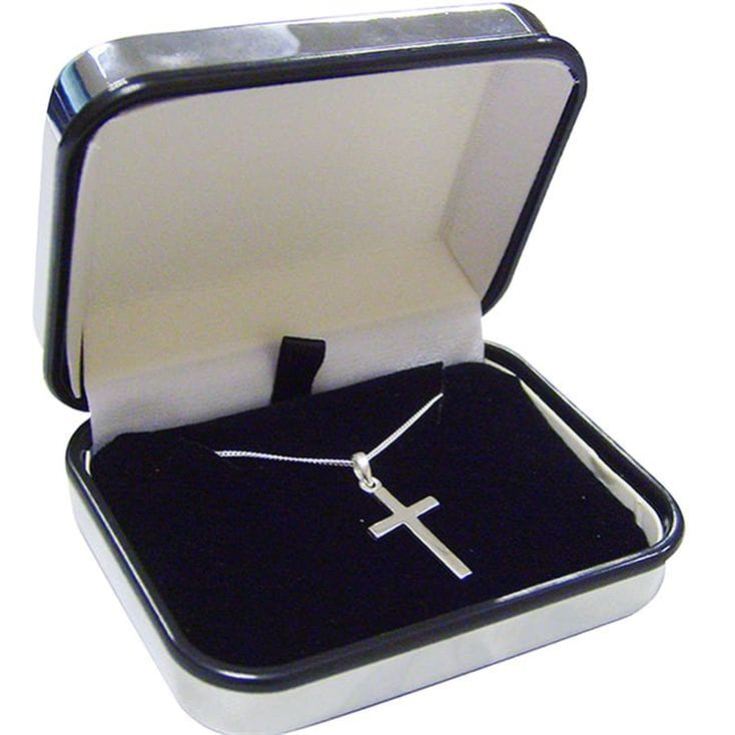 Sterling Silver Cross Necklace in Personalised Box product image
