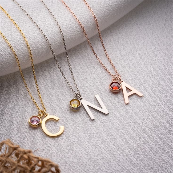 Initial and Birthstone Necklace product image