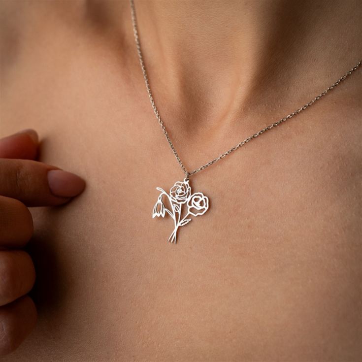 Personalised Birth Flower Bouquet Necklace product image