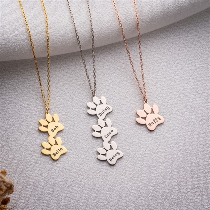 Personalised Dog Paws Necklace with Name product image