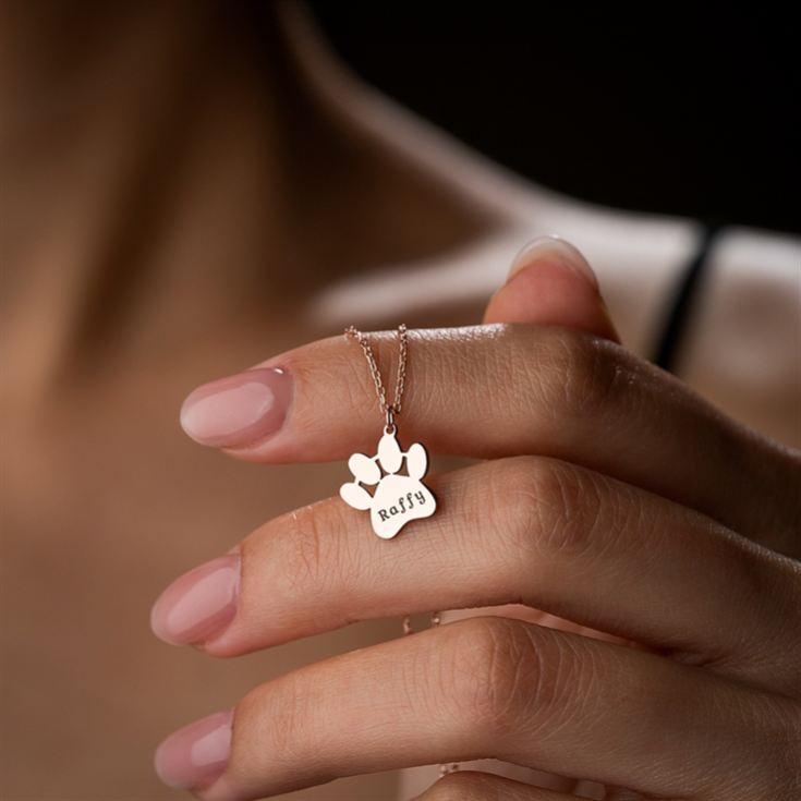 Personalised Dog Paws Necklace with Name product image