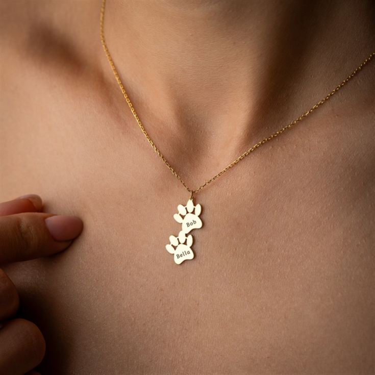 Personalised Dog Paws Necklace with Name product image