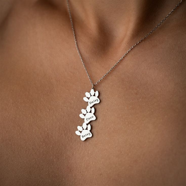 Personalised Dog Paws Necklace with Name product image