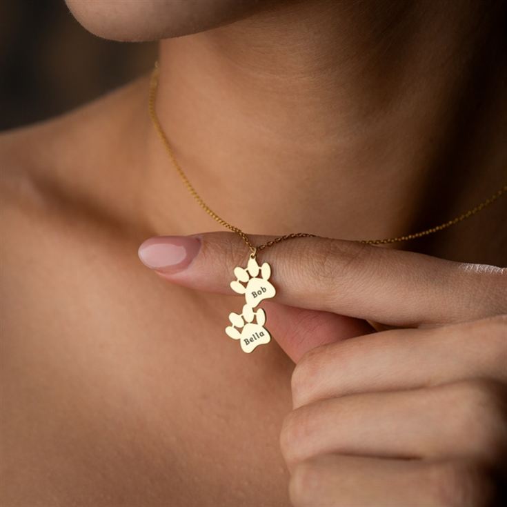 Personalised Dog Paws Necklace with Name product image