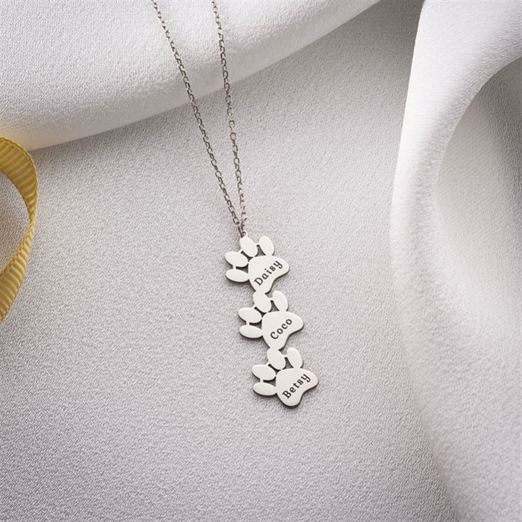 Personalised Dog Paws Necklace with Name product image