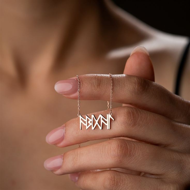 Personalised Viking Name Necklace in Sterling Silver product image