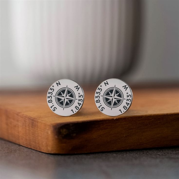 Personalised Sterling Silver Coordinates Cufflinks product image