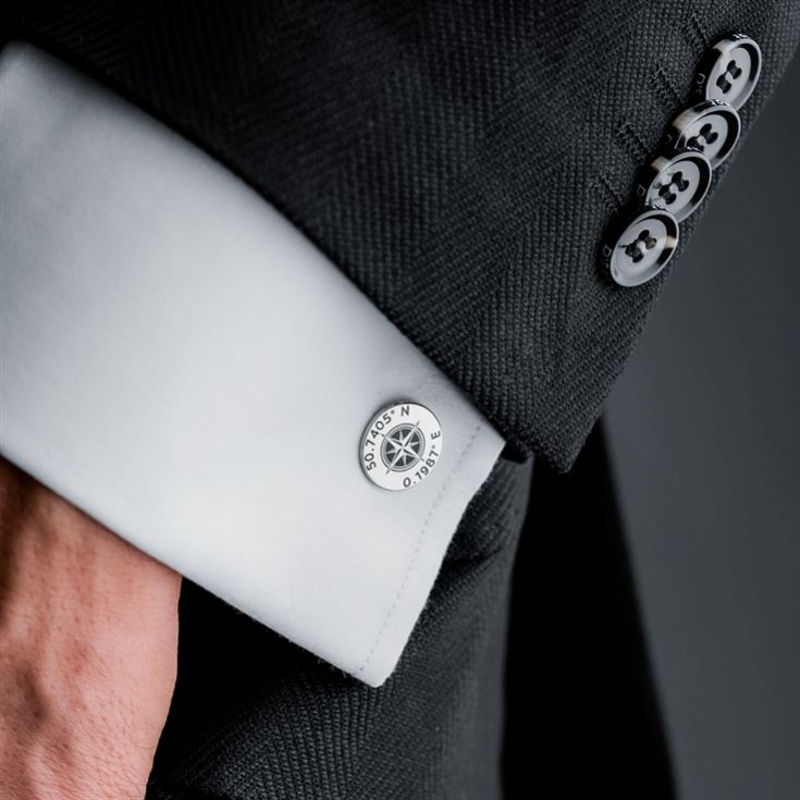 Personalised Sterling Silver Coordinates Cufflinks product image